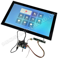 Écran LCD IPS tactile capacitif BOE 13,3-32 pouces FHD 1920x1080 avec carte Linux intégrée pour affichage dynamique, luminosité 1500 nits