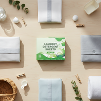 Hojas de Detergente para Ropa Desechables Ecológicas con Fragancia a Lino Fresco y Espuma Media para Lavar Ropa Deportiva