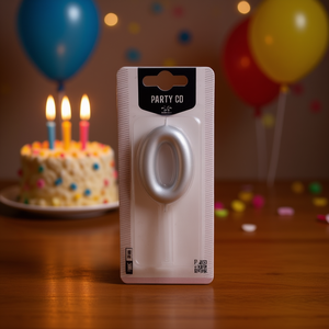 Bougie Chiffre 7cm Argentée Anti-Goutte pour Décoration de Gâteau d'Anniversaire - Product Image 2