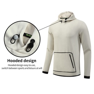 100% Polyester Hommes À Capuche Haute Qualité Zipper Poche Formation Causal Heavyweight Hoodie - Product Image 2