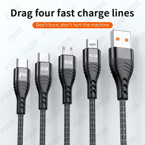 100W 4 en 1 para teléfono 16 66W Cable <span class=keywords><strong>DE</strong></span> DATOS Micro USB C Cable para Xiaomi Samsung <span class=keywords><strong>OPPO</strong></span> Huawei Cable <span class=keywords><strong>de</strong></span> <span class=keywords><strong>carga</strong></span> rápida - Product Image 4