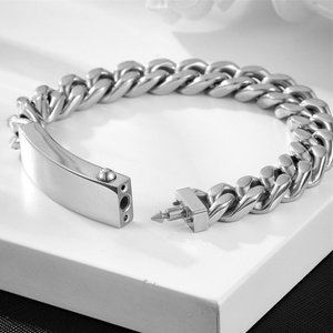 2024 New Design Wholesale <b>Men</b> Custom Mirror Polish 316L Stainless Steel Cuban <b>Bracelet</b> <b>for</b> <b>Men</b> - Product Image 4