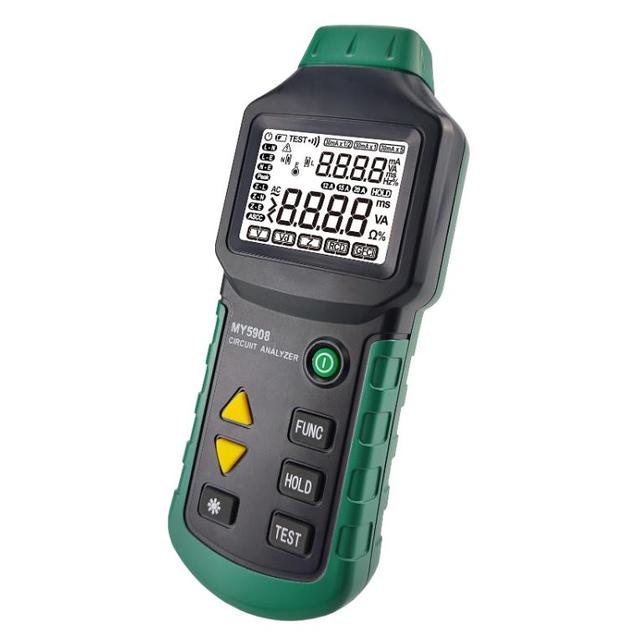 MS5908C LCD Digital Circuit Analyzer Voltage GFCI RCD Fault Tester Low Voltage Distribution Line Fault Test Meter Circuit Tester