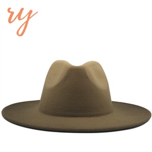 Mode femmes à la mode feutre dégradé couleur fedora <span class=keywords><strong>chapeau</strong></span> large bord <span class=keywords><strong>borsalino</strong></span> <span class=keywords><strong>trilby</strong></span> jazz chapeaux de mode pour hommes - Product Image 6