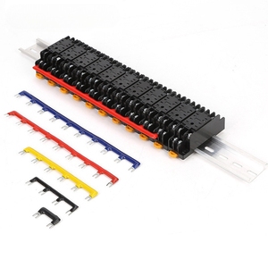 Barre de relais Jumper 16/22/29,6 mm, pas des broches 2-10, 2-10 broches |   Lien de court-circuit en forme de U pour relais intermédiaire |   Connecteur de rail DIN sans outil - Product Image 3