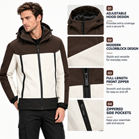 Veste d'extérieur légère à capuche pour homme, coupe-vent color block, fabricant OEM ODM personnalisé