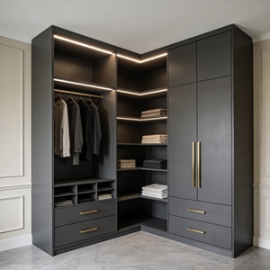 Chinese Design High-End Custom Freestanding Wardrobe Home Furniture with <strong>Large</strong> Storage <strong>Closet</strong> for Bedroom - Product Image 1