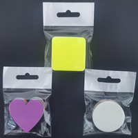 Blocs-notes adhésifs en PET de formes spéciales colorées, mémos transparents fluorescents ronds, carrés, en forme de cœur, repositionnables, fournitures de bureau