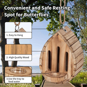 Nueva casa <span class=keywords><strong>de</strong></span> madera para insectos con cuerda para colgar - Hotel perfecto para <span class=keywords><strong>mariposas</strong></span> y abejas y <span class=keywords><strong>refugio</strong></span> para insectos benéficos - Product Image 2