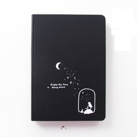 LABON-Cuaderno con impresión personalizada A5, papel negro en blanco, diario artesanal, venta al por mayor