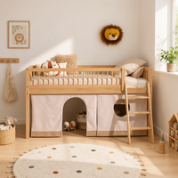 Lit mezzanine - Design moderne en bois de pin massif, meubles écologiques pour chambre d'enfant, livraison démontée