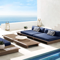 Offre Spéciale luxe de haute qualité en bois de teck balcon extérieur Villa ensembles en forme de L jardin salon hôtel application extérieure