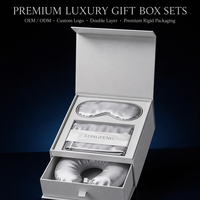 Coffret Cadeau de Luxe Personnalisé à Tiroir avec Fermeture Magnétique, en Matériaux Recyclés, Emballage de Marque avec Estampage à Chaud Argenté pour Usage Domestique