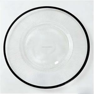 Assiettes de présentation en acrylique transparent <span class=keywords><strong>SONYA</strong></span> DINNERWARE avec bord doré pour mariages, fêtes et événements (vente en gros) - Product Image 6