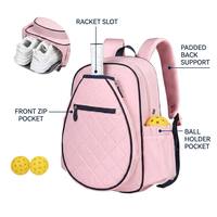 Sac à dos de raquette en nylon léger et durable avec bretelles rembourrées en maille pour le badminton, le pickleball et les voyages en plein air