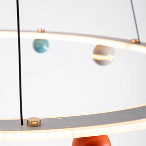 Lampadario a Sospensione LED Moderno a Forma di Pianeta, Colorato, in Alluminio e Cristallo, Dimmerabile, Garanzia di 3 Anni, per Camerette dei Bambini - Product Image 5