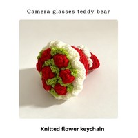 Vente en gros de bouquets faits main au crochet, mini fleurs en fil tricoté, porte-clés, cadeau pour la Saint-Valentin, cadeau pour la fête des enseignants