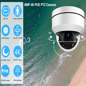 Caméra IP PTZ 8MP 4K AI PoE avec zoom 10X, dôme hémisphérique, cardan, H.265, vision nocturne, alimentée par câble réseau - Product Image 5