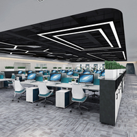 Poste de travail modulaire en bois moderne, bureau cubique à 120 degrés pour 2 à 6 personnes