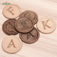 Ensemble de sous-verres en bois de pin naturel, bambou, noyer, acacia, rond, carré, artisanal, écologique, pour boissons avec support