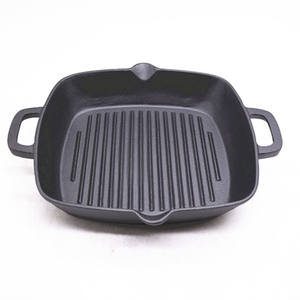 26cm Pre-seasoned Coating Non Stick Cast Iron Square <strong>Grill</strong> <strong>Pan</strong> for Camping Cook - Product Image 4