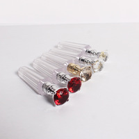 Conteneur de brillant à lèvres de luxe en ABS PP polygone de marque privée vide Tube de brillant à lèvres de luxe échantillon de 2ml avec couvercles en or et argent