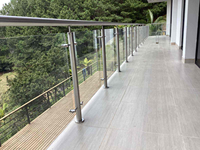 Système de balustrade moderne en aluminium et verre pour balcon, garde-corps de terrasse en verre trempé pour villa