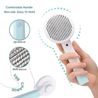 Pro de toilettage pour animaux de compagnie 2 en 1 : Brosse à poils + Coupe-ongles en un clic (auto-nettoyant et rechargeable par USB)