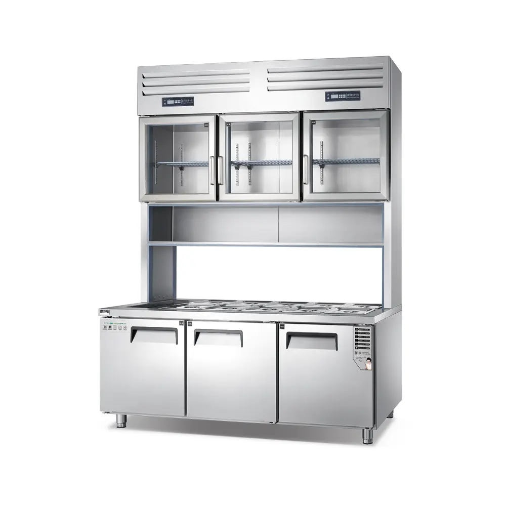 New Design Food & beverage factory freezer commercial vertical stainless steel refrigerator supermarket display freezers fridges