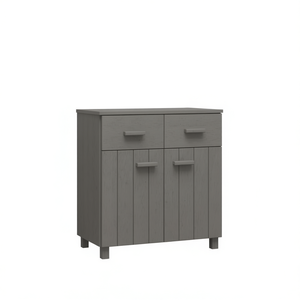 Light Grey Solid <b>Pine</b> Wood <b>Sideboard</b> 31.1 X 15.7 X 31.5 In Modern Design Home Furniture - Product Image 1