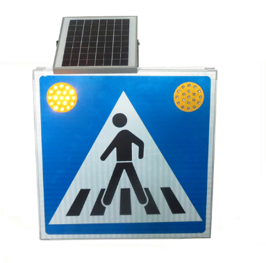 Solar Powered Monocrystalline Flashing LED Pedestrian Crossing Sign with 1000m+ Visual Distance and 5-Year Lifetime