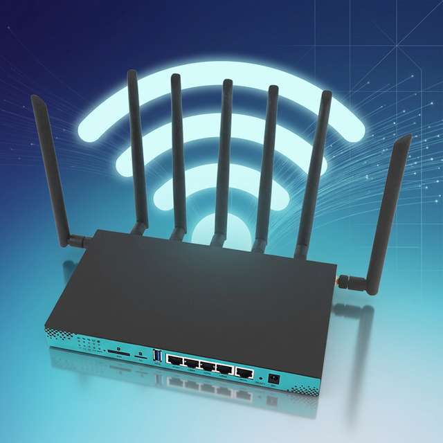 Industrial Gigabit AC1200 OpenWrt Router Dual Band 1WAN 4LAN External Antenna 4G 5G Cellular WiFi Router for Industrial Use