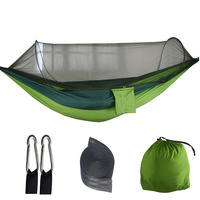 Hamac de camping en plein air durable 3-en-1 pour 2 personnes lit balançoire suspendu léger avec moustiquaire voyage randonnée fait corde solide