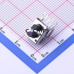 TC-00100E-050E Tactile Switch Through hole Component (THT) Switch Single Pole Single Throw Round Button Right Angle Insert 9.1mm - Product Image 1