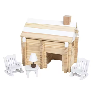 Blocs de construction <span class=keywords><strong>en</strong></span> bois massif écologiques pour <span class=keywords><strong>maison</strong></span> <span class=keywords><strong>en</strong></span> rondins, jouet Montessori unisexe pour l'apprentissage précoce, jeu de construction, cadeau pour les tout-petits - Product Image 6