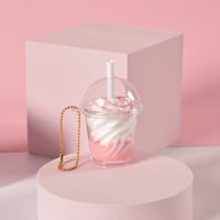 Vente en gros de tasses à thé Boba de dessin animé porte-clés en plastique acrylique liquide clé Chine pour voiture lait thé tasses thème porte-clés