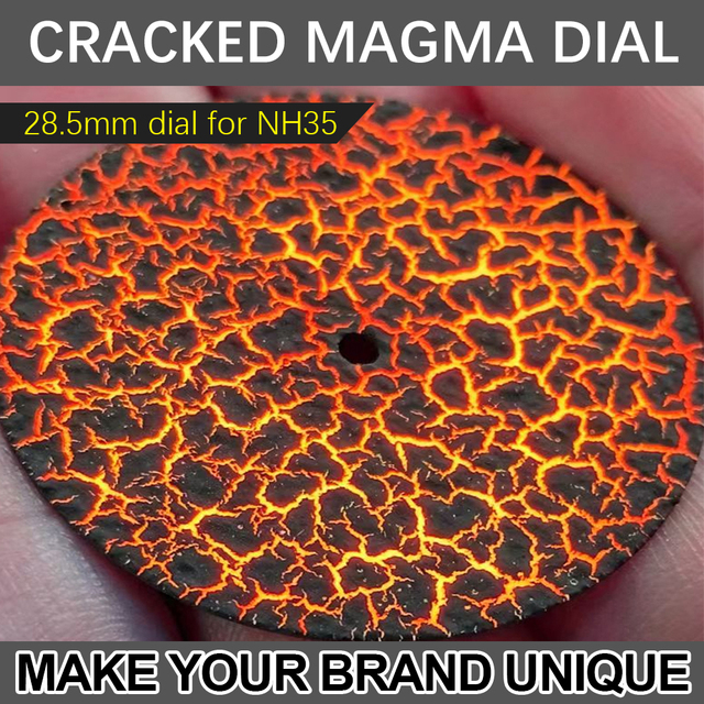 Cracked magma dial Luminous for watch maker DIY 28.5mm 30mm