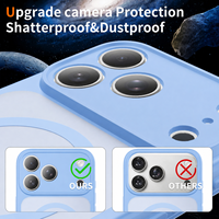 Coque de téléphone portable antichoc magnétique dépolie mate anti-jaunissement avec protection d'appareil photo en TPU PC transparent pour iPhone 16 17 18 Pro Max