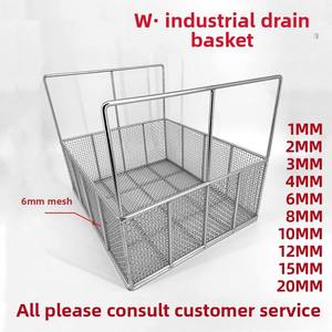Cesta de limpieza ultrasónica de acero inoxidable 304 de doble nivel con marco cuadrado industrial del fabricante para transportar vajilla - Product Image 6