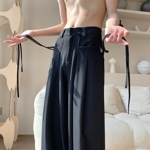 Automne printemps Style italien napolitain taille haute pantalon droit plat OEM Service haute rue à la mode hommes pantalons décontractés - Product Image 2