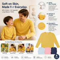 T-shirt à manches longues col rond pour enfants 230G, 95% coton 5% élasthanne, couleur unie, personnalisable avec logo, sous-vêtement décontracté pour enfants XYCMT25AW15T