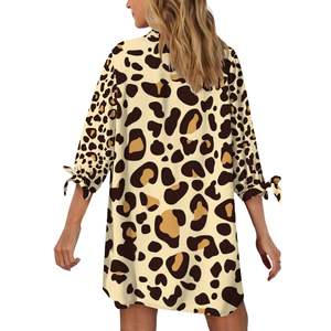 เสื้อคาร์ดิแกนลำลองของผู้หญิงเสื้อแจ็คการ์ดแขนสามส่วนตกแต่งกระดุมพิมพ์ลายทึบยาวสำหรับฤดูร้อนฤดูใบไม้ร่วง - Product Image 3