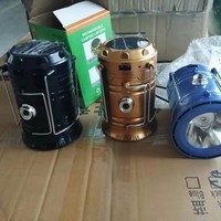 Lampe de camping LED solaire rechargeable sur batterie lithium avec interrupteur automatique pour la randonnée
