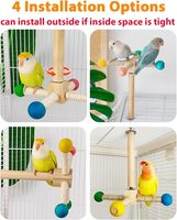 Perchoir pour oiseaux en bois séché au four, rotatif à 360 degrés, jouet interactif pour cage à perroquet