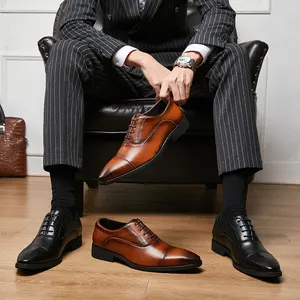 Oxford-chaussures italiennes pour hommes, souliers en cuir véritable, personnalisés, pour robe, livraison directe de luxe