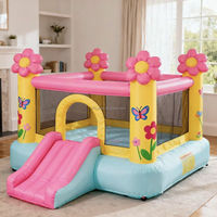 Château gonflable pour enfants en PVC, facile à installer, petit trampoline intérieur/extérieur, souffleur d'air, usage domestique, jouet amusant pour enfants