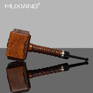 Muxiang Thor's Hammer Briarwood Pipe Straight Type Tobacco Pipe For <b>Men</b> - Product Image 2