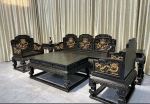 Muebles de Madera Sólida para Sala de Estar, Estilo Chino Clásico de las Dinastías Ming y Qing, Madera de Redwood Antigua - Product Image 4