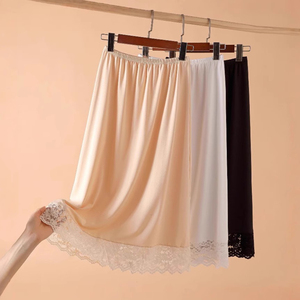 Jupes de base en modal pour femmes, 2 longueurs, <span class=keywords><strong>jupe</strong></span> mi-longue, slip en dentelle, sous-vêtement, <span class=keywords><strong>jupe</strong></span> <span class=keywords><strong>courte</strong></span>, demi-<span class=keywords><strong>jupon</strong></span> pour femmes, longue <span class=keywords><strong>jupon</strong></span> - Product Image 1