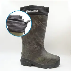 Venda por atacado de botas de chuva femininas antiderrapantes com cinto de ferro e cordão para joelho, botas de chuva de 2024